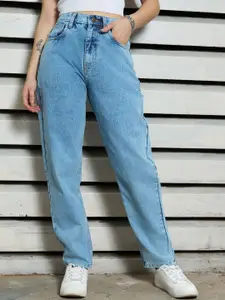 High Star Women High-Rise Mom fit Light Fade Jeans