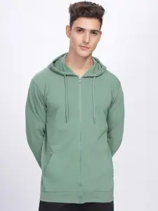 ADRO Men Solid Long Sleeves Hooded Sweatshirt