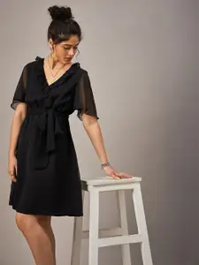 The Roadster Lifestyle Co V-Neck Fit & Flare Dress