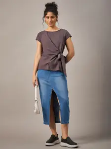 The Roadster Life Co. Women Solid Round Neck Polyester Top