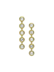 Ted Baker Gold-Plated Crystals Studded Long Drop Earrings