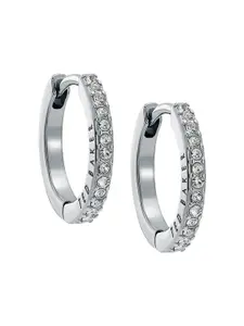 Ted Baker Silver-Plated Crystals Studded Hoop Earrings