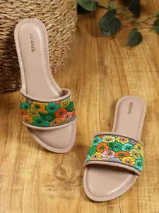 Anouk Women Woven Design Open Toe Flats