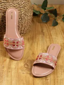 Anouk Women Open Toe Flats with Embroidered