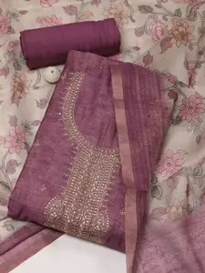 Meena Bazaar Ethnic Motifs Embroidered Sequinned Unstitched Dress Material