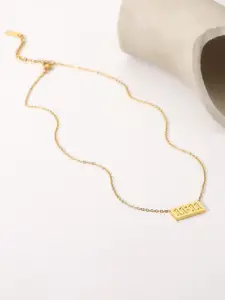 VIEN Gold-Plated Stainless Steel 11:11 Square Necklace