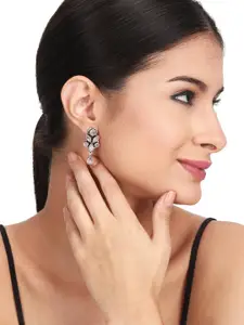 Anvik Contemporary Silver Plated Artificial Stones Drop Earrings