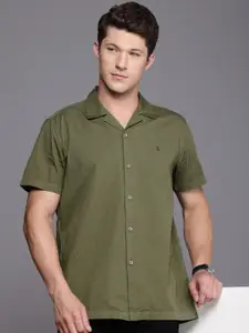 Louis Philippe Jeans Slim Fit Cuban Collar Pure Cotton Casual Shirt