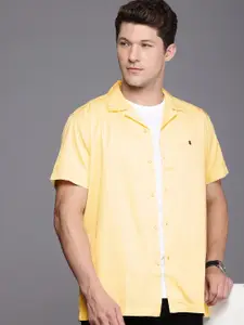 Louis Philippe Jeans Slim Fit Cuban Collar Pure Cotton Casual Shirt