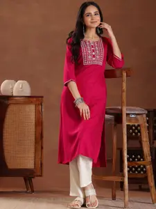 Libas Ethnic Motifs Yoke Design Thread Work Kurta