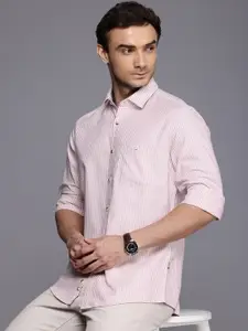 Louis Philippe Sport Slim Fit Vertical Stripes Pure Cotton Casual Shirt