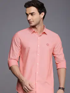 Louis Philippe Sport Super Slim Fit Textured Self Design Pure Cotton Casual Shirt