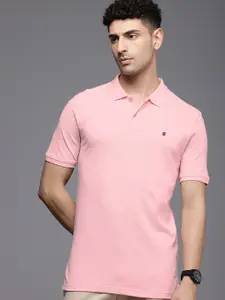 Louis Philippe Sport Printed Polo Collar Pure Cotton Slim Fit T-shirt