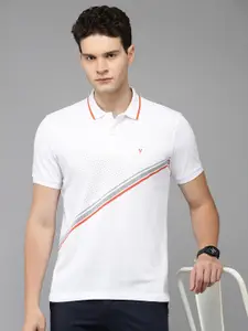 Van Heusen Sport Striped Slim Fit Pure Cotton Polo Collar T-shirt