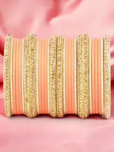 leshya Set Of 26 Brass-Plated Kundan Studded Bangles