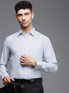 Louis Philippe Slim Fit Textured Self Design Pure Cotton Formal Shirt