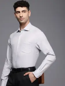 Louis Philippe Classic Textured Self Design Pure Cotton Formal Shirt