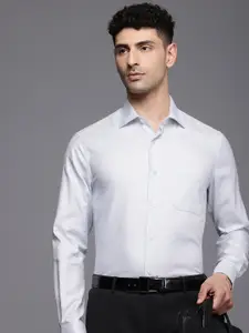 Louis Philippe Classic Textured Self Design Wrinkle Free Pure Cotton Formal Shirt