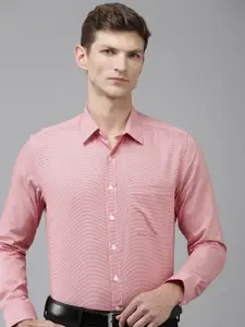 Louis Philippe Pure Cotton Self Design Slim Fit Textured Formal Shirt