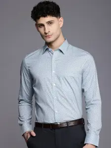 Louis Philippe Slim Fit Pure Cotton Micro Ditsy Printed Formal Shirt