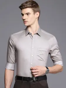 Louis Philippe Men Cotton Wrinkle Resistant Slim fit Textured Formal Shirt