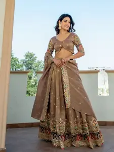 HOUSE OF JAMOTI Jodha Embroidered Sequinned Ready to Wear Lehenga & Blouse With Dupatta