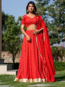 HOUSE OF JAMOTI Woven Design Ready to Wear Lehenga & Blouse With Dupatta