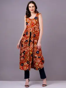 HIGHLIGHT FASHION EXPORT Floral Print Fit & Flare Midi Dress