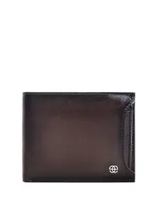 Eske Men Textured Leather Two Fold Wallet