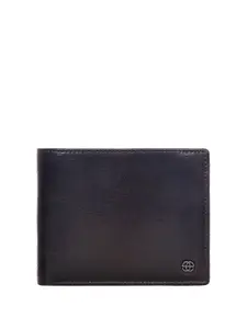 Eske Men Textured Leather Two Fold Wallet