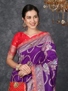 Satrani Ethnic Motifs Zari Banarasi Saree