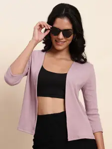 UnaOne Collarless Pure Cotton Open Front Shrug