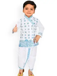 BAESD Boys Ethnic Motifs Printed Angrakha Kurta with Dhoti Pants