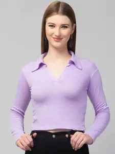 Dream Beauty Fashion Women Solid Shirt Collar Polyester Top