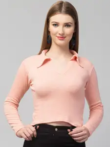 Dream Beauty Fashion Women Solid Shirt Collar Polyester Top