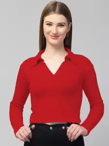 Dream Beauty Fashion Women Solid Shirt Collar Polyester Top