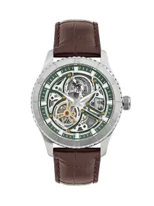 SANTA BARBARA POLO & RACQUET CLUB Men Blue Dial Automatic Skeleton Watch SB.1.10573-3