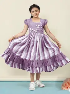 FASHION DREAM Girls Striped Fit & Flare Midi Dress