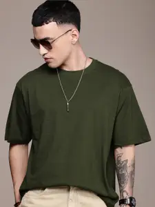 Roadster Men Drop-Shoulder Sleeves Oversized T-shirt