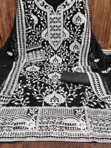 KIMISHA Floral Embroidered Sequinned Unstitched Dress Material