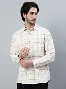 Cantabil Men Windowpane Checks Opaque Checked Casual Shirt