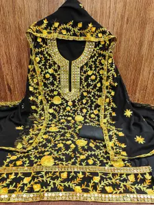 KIMISHA Floral Embroidered Unstitched Dress Material