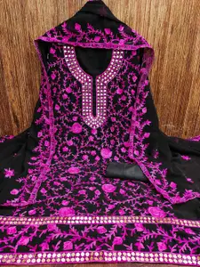 KIMISHA Floral Embroidered Unstitched Dress Material