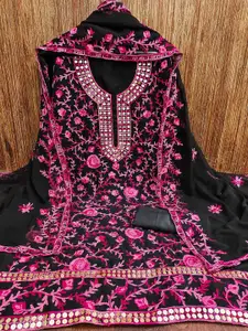 KIMISHA Floral Embroidered Sequinned Unstitched Dress Material