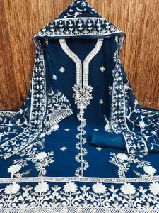 KIMISHA Floral Embroidered Unstitched Dress Material