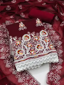 KIMISHA Floral Embroidered Unstitched Dress Material