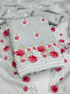 KIMISHA Floral Embroidered Unstitched Dress Material