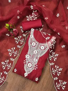 KIMISHA Embroidered Organza Unstitched Dress Material