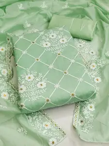 KIMISHA Floral Embroidered Unstitched Dress Material