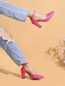 JM Looks Women Pumps Block Heels with Buckles